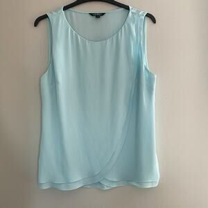 Lauren Ralph Lauren Sleeveless Top Blouse Sz Large Aquamarine Blue